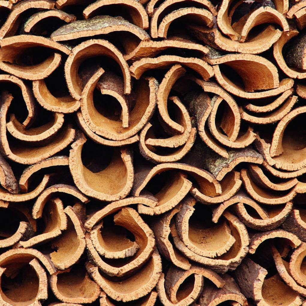 Stack of cork bark for wooden RFID cards