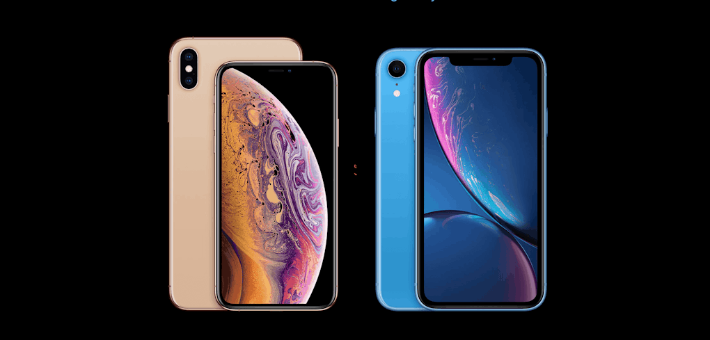 Apple Iphones side by side front and back